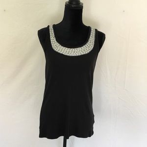 Dressy Tank w Pearl Neck line